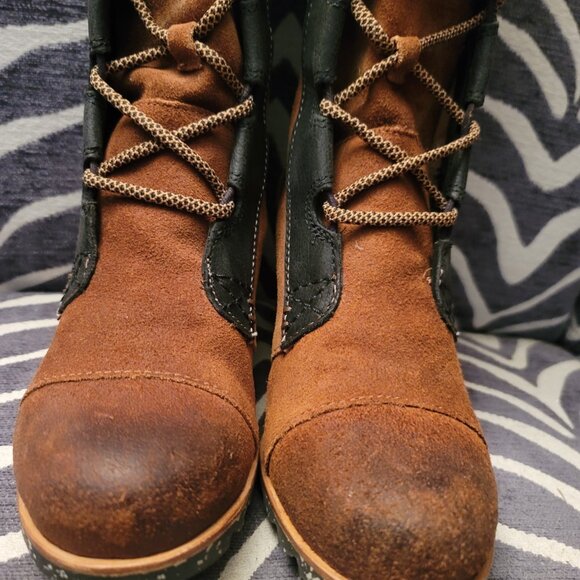 SOREL CATE THE GREAT WEDGE Tall ELK /BLACK • Winter SNOW RAIN BOOTS US SIZE 7 - Picture 4 of 16